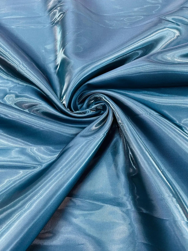 60" Crystal Liquid Satin Fabric - Water Shine Ultra Glossy Shimmer Reflective Bridal Satin Fabric By Yard