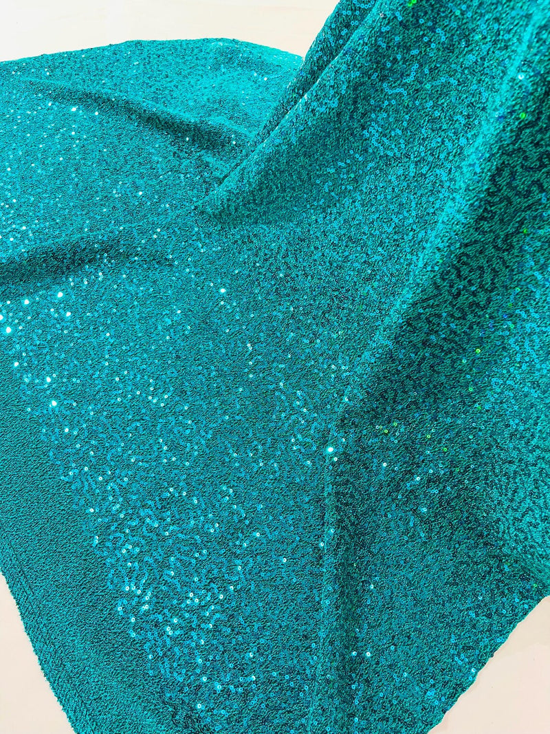 Lurex Stretch Fabric - Teal Green - Shiny Metallic 4 Way Stretch Sequins Lurex Spandex Fabric by Yard