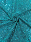 Lurex Stretch Fabric - Teal Green - Shiny Metallic 4 Way Stretch Sequins Lurex Spandex Fabric by Yard