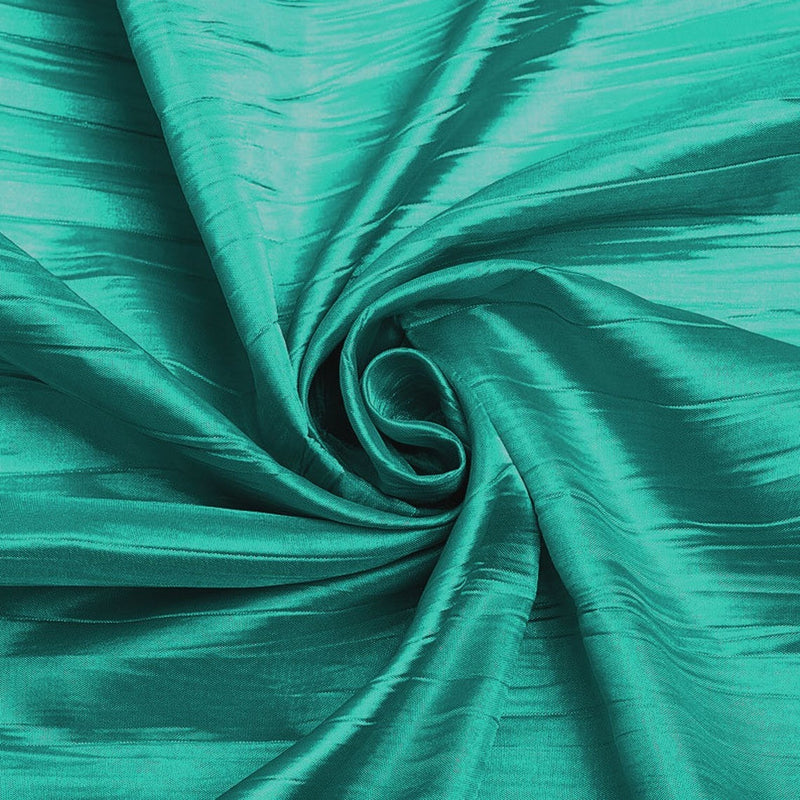 Crushed Taffeta Fabric - Teal - 54" Wide Crushed Taffeta Creased Fabric Sold by Yard