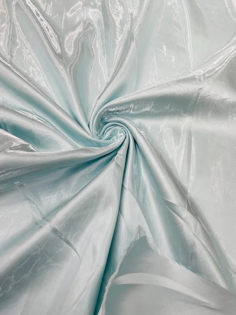 60" Crystal Liquid Satin Fabric - Water Shine Ultra Glossy Shimmer Reflective Bridal Satin Fabric By Yard