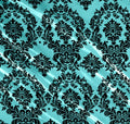 Flocked Damask Taffeta Fabric - Flocked Velvet Fancy Damask Design Taffeta Sold By Yard