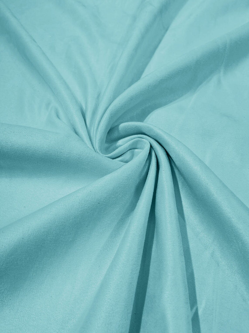 58" Faux Micro Suede Fabric - Tiffany Blue - Polyester Micro Suede Fabric for Upholstery / Crafts / Costume By Yard