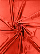 60" Shiny Heavy Satin Fabric - Tomato Red - Stretch Satin Shiny Heavy Fabric Sold By Yard