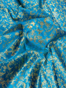 58/60" Cross Print Brocade Fabric - Jacquard Religious Print Church Vestment Fabric By Yard