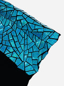 Mirror Sequins Velvet - Turquoise - Shiny Mirror Cut Sequins on Velvet By Yard