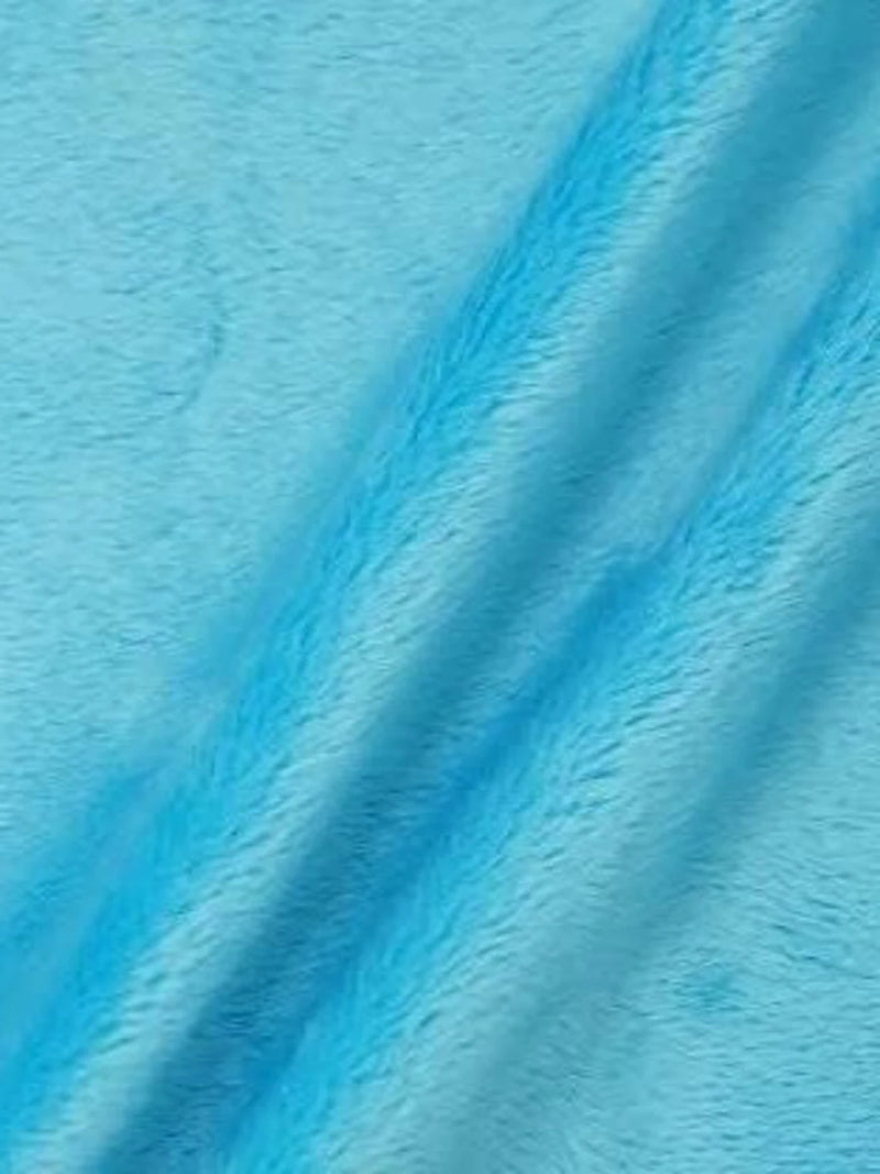 Soft Minky Faux Fur 3.mm Fabric - Turquoise - 60" Soft Minky Blanket Fabric by the Yard