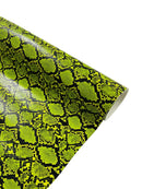 Python Snake Print Vinyl Fabric - Vernon Green -  Faux Animal Snake Print Vinyl Fabric Sold by Yard