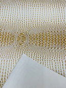 Faux Gator Print Vinyl Fabric - Western Cream - High Quality Faux Animal Skin Vinyl Sold by Yard