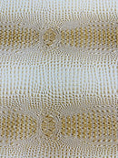 Faux Gator Print Vinyl Fabric - Western Cream - High Quality Faux Animal Skin Vinyl Sold by Yard
