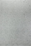 Metallic Thread Floral Design - White / Clear - Flower Lace Sequins Corded by the yard