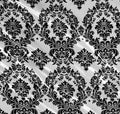 Flocked Damask Taffeta Fabric - Flocked Velvet Fancy Damask Design Taffeta Sold By Yard