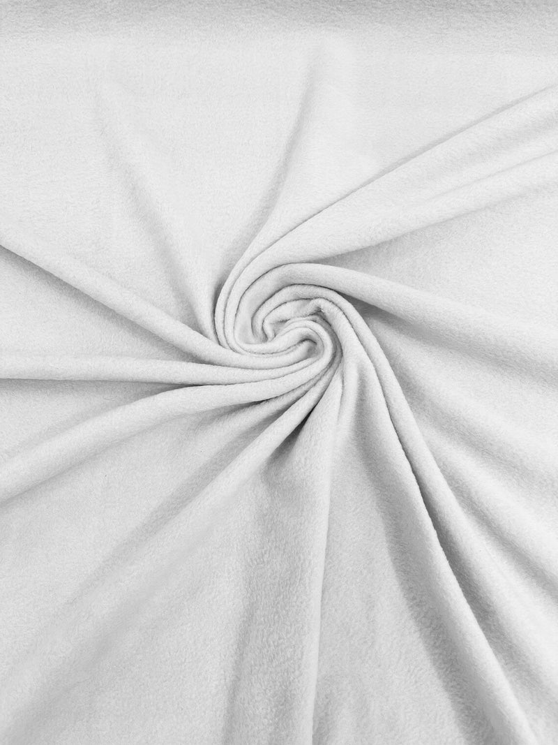 Solid Polar Fleece Fabric - White - Anti-Pill Soft Polar Fleece 58" Sold by Yard