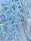 Sword Sequins Fabric - Shiny Sword Shape Sequins Fabric Sold By Yard (Pick Color)