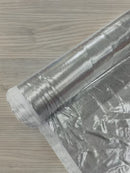60" Metallic Foil Fabric - White / Silver - 4 Way Stretch Spandex Foggy Foil Shiny Metallic Fabric by Yard