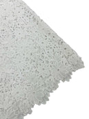 Guipure Lace Fabric - White - Guipure Design Floral Lace Fabric Sold by The Yard