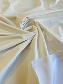 Shiny Latex Stretch Vinyl - White - 4 Way Stretch Milliskin Vinyl Spandex Latex Fabric by Yard