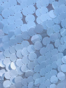 Round Sequins Fabric - 19mm Round Circle Shape Sequins Fabric By Yard (Pick Color)