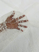 Tulle Glitter Galaxy Design Fabric - White - Tulle Fabric with Sparkle Glitter Design Sold By Yard