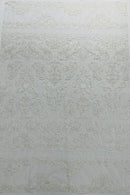 My Lady Beaded Fabric - White - Damask Beaded Sequins Embroidered Fabric By Yard