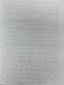 Metallic Floral Butterfly Fabric - White  - Embroidered Floral Butterfly Design Mesh Fabric by Yard