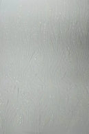 Wavy Leaf Design Fabric - White - 4 Way Stretch Sequins Lace Mesh Leaf Design Fabric by Yard