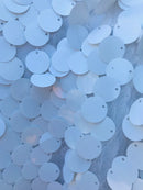 Round Sequins Fabric - 19mm Round Circle Shape Sequins Fabric By Yard (Pick Color)