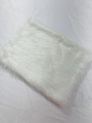 60" Solid Shaggy Faux Fur - White - Long Pile Luxury Shaggy Soft Faux Fur Fabric By Yard
