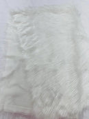 60" Solid Shaggy Faux Fur - White - Long Pile Luxury Shaggy Soft Faux Fur Fabric By Yard