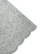 Metallic Floral Butterfly Fabric - White  - Embroidered Floral Butterfly Design Mesh Fabric by Yard