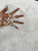 Floral Cluster Corded Fabric - White - Fancy Flower Embroidery Lace Mesh Fabric By Yard