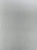Curvy Design Sequins Fabric - White - 4 Way Stretch Curvy Sequins Design Mesh Fabric by Yard