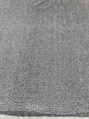 Metallic Foil Sequins - White on Silver - 2 Way Stretch Spandex with 5mm Sequins Fabric by yard