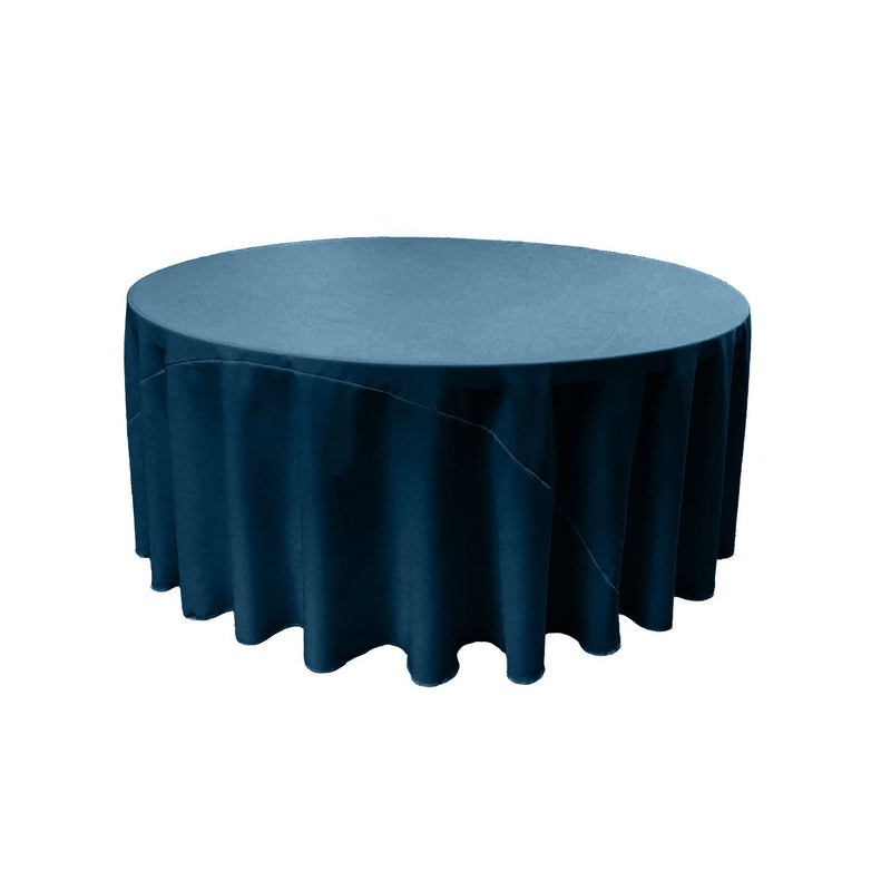 120" Solid Round Drape Tablecloth - 3 Part Stitched Round Full Table Cover Available in Different Sizes (84 Colors)