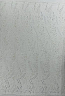White Floral Design Beads & Sequins, Lace Beaded Floral & Leaf Embroidered Lace