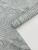 Caiman Gator Vinyl - Upholstery Faux Leather Vinyl Fabric by the Yard, Embossed Gator Caiman Fabric Upholstery
