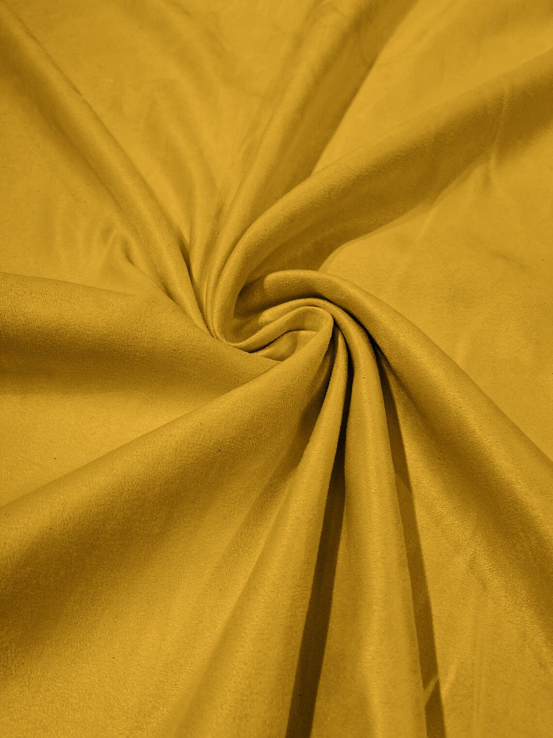 58" Faux Micro Suede Fabric - Yellow - Polyester Micro Suede Fabric for Upholstery / Crafts / Costume By Yard