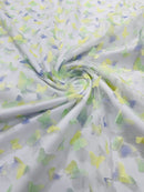 3D Butterfly Design - Yellow / Purple - Embroidered 3D Butterfly Design On Lace Mesh Fabric By Yard