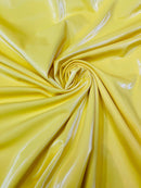 Shiny Latex Stretch Vinyl - Yellow - 4 Way Stretch Milliskin Vinyl Spandex Latex Fabric by Yard