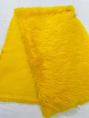 60" Solid Shaggy Faux Fur - Yellow - Long Pile Luxury Shaggy Soft Faux Fur Fabric By Yard