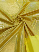 Mystique Spandex Foil Fabric - Yellow - Nylon/Spandex Iridescent Foggy Foil Fabric  4 Way Stretch 58/60" By Yard