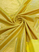 Mystique Spandex Foil Fabric - Yellow - Nylon/Spandex Iridescent Foggy Foil Fabric  4 Way Stretch 58/60" By Yard