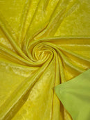 Foggy Foil Velvet Fabric - Yellow - Oil Slick 58/60" Stretch Foil Velvet Black Light Fabric By Yard