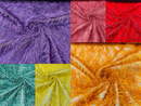 Metallic Fringe Hanging Eyelash Fabric - Embroidered Fabric with Hanging Details 2 Way Stretch By Yard
