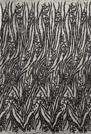 Black Sequin Fabric by Yard, 4 Way Stretch Fashion Design on Spandex Mesh