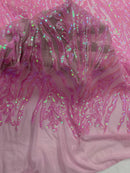 Candy Sequin Fabric by Yard, 4 Way Stretch Fashion Design on Spandex Mesh