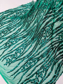 Green Sequin Fabric by Yard, 4 Way Stretch Fashion Design on Spandex Mesh
