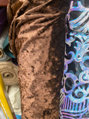 Crushed Stretch Velvet Fabric - Brown - 60'' Stretch Velvet Fabric for Sewing, Apparel, Craft {Choose Qty}