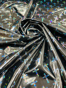 Cross Design Vinyl Fabric - Black - 4 Way Stretch Shiny Vinyl Fabric Sold by the Yard