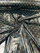 Cross Design Vinyl Fabric - Black - 4 Way Stretch Shiny Vinyl Fabric Sold by the Yard